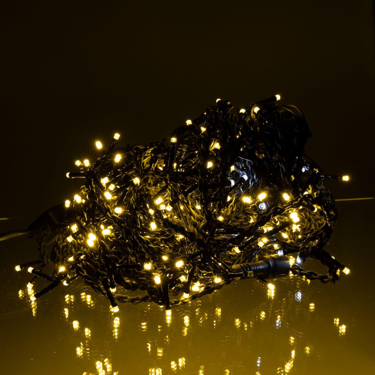 Гирлянда новогодняя уличная Бахрома 36 м 600 LED черный провод Желтый (36МBY)