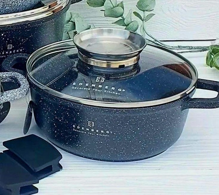 Набір посуду Edenberg 6 пр. з мармуровим покриттям (EB-8140) - фото 5 Набір посуду Edenberg 6 пр. з мармуровим покриттям (EB-8140) - фото 5