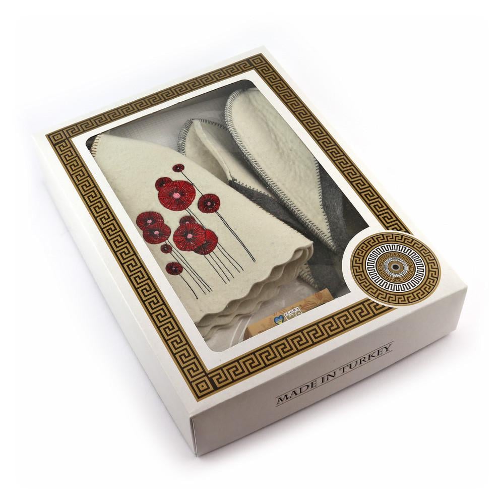 Подарочный набор для сауны для нее Luxyart №1 Маки 5 пр. (N-102)