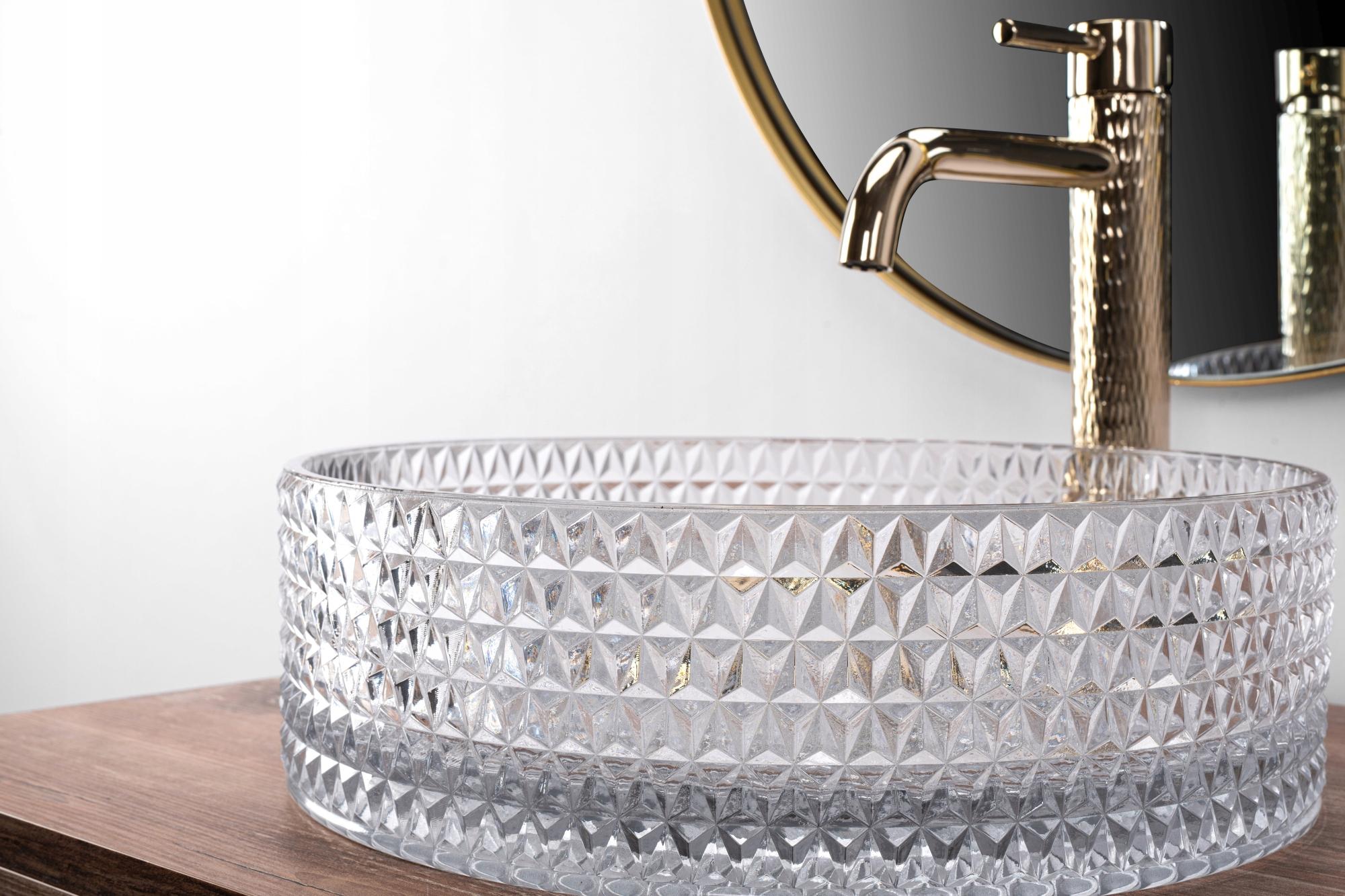 Умывальник накладной REA CRISTAL REA-U9670 355x355x115 мм Прозрачный (164983) - фото 7