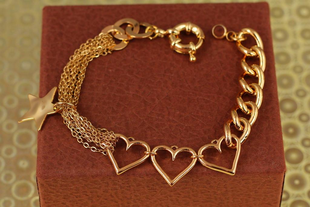 Браслет Xuping Jewelry Тайна любви 20 см х 10 мм Золотистый (2328781049)