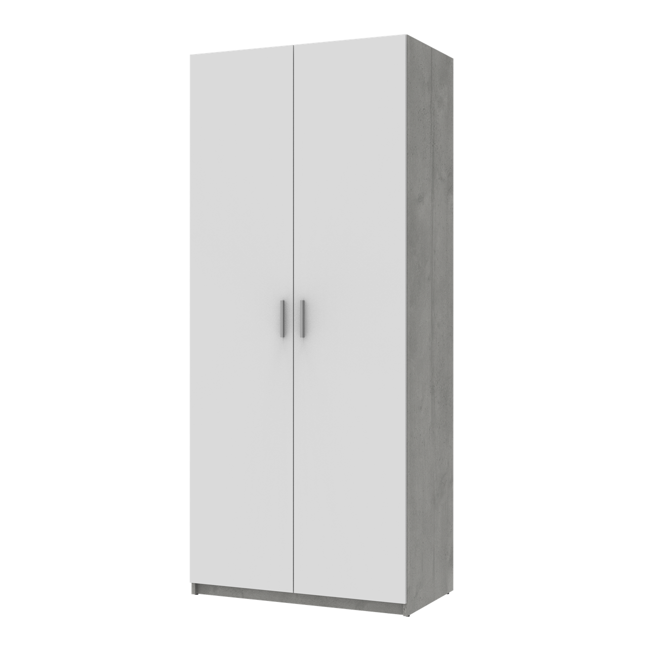 Шкаф для одежды распашной Doros Кен 2 ДСП 90х52х210 см Бетон/Белый (80737020)