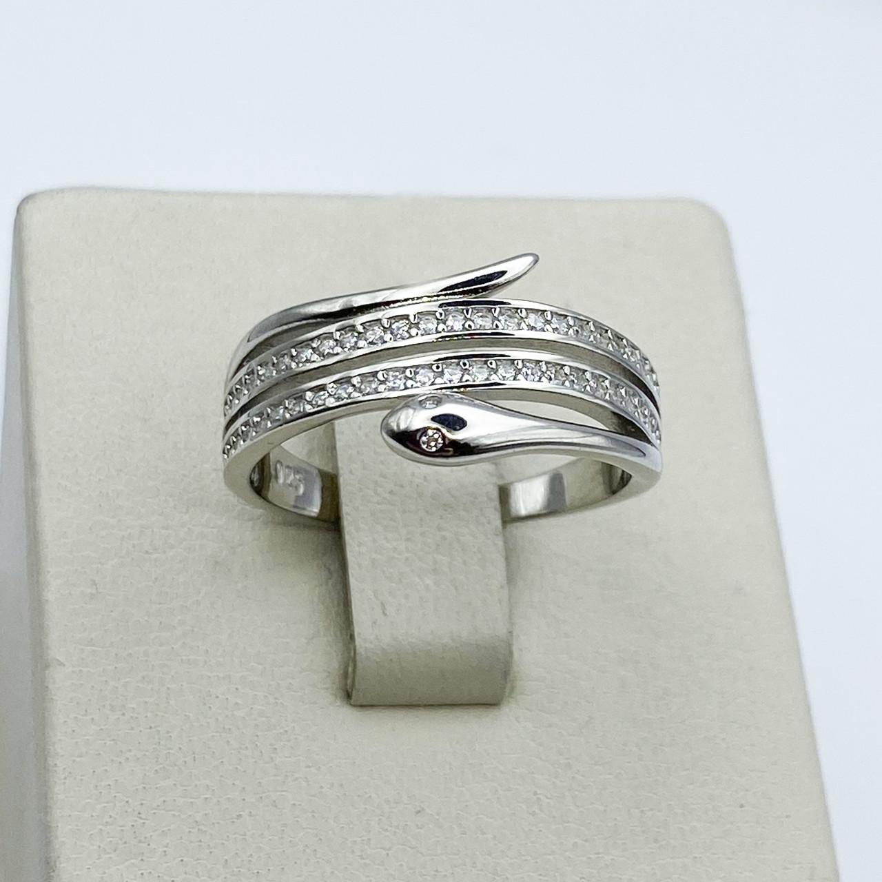 Кольцо серебряное Змея с кубическим цирконием р. 18 3,33 г (2009164873)