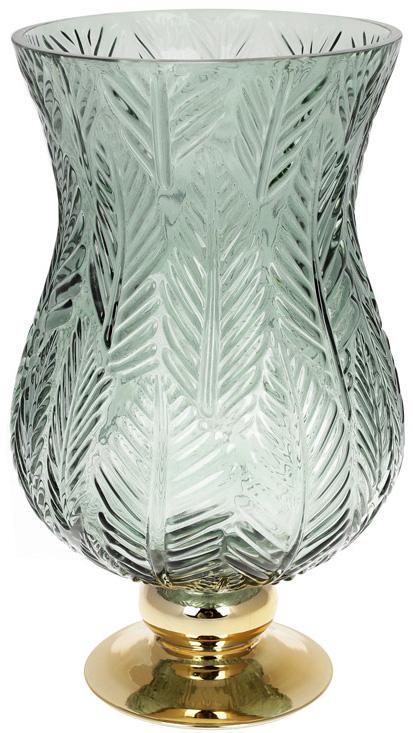 Ваза декоративная Ancient Glass Розалин 19х20х35 см Зеленый - фото 1 Ваза декоративная Ancient Glass Розалин 19х20х35 см Зеленый - фото 1