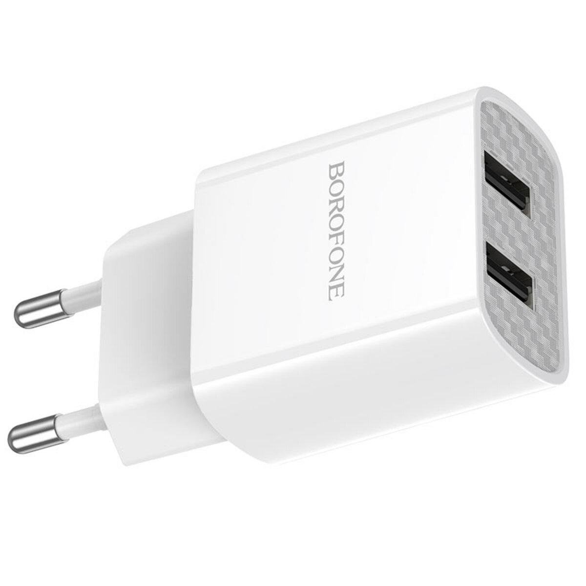 Зарядний пристрій Borofone BA53A 2USB 2,1A White (561731)