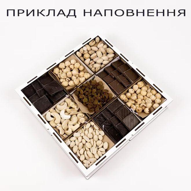 Коробка подарочная Flora квадратная с прозрачной крышкой на 9 отделений Белый (33280) - фото 5