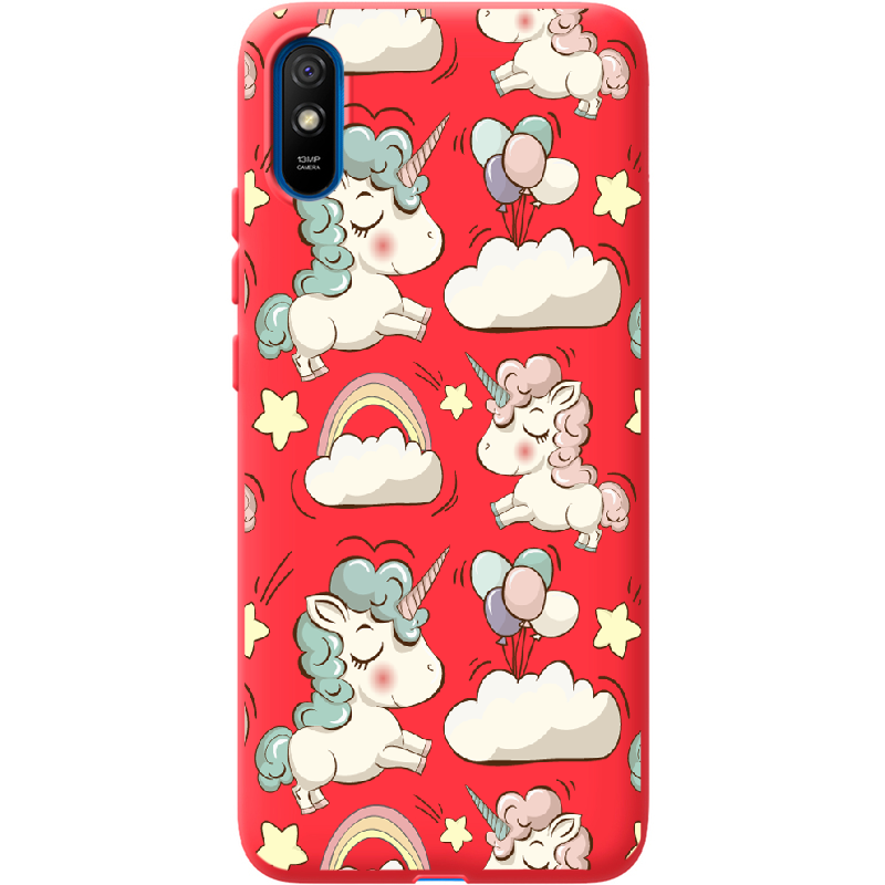 Чехол BoxFace Xiaomi Redmi 9A Unicorns Красный силикон (40304-cc2-41928)