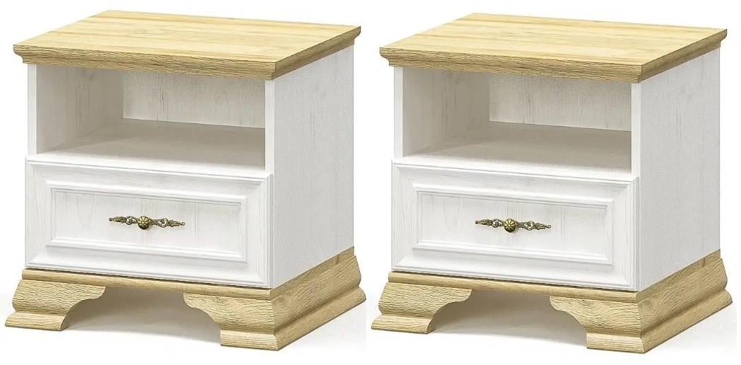 Тумба прикроватная Mebel Service Ирис 2 шт. Андерсон пайн/Дуб крафт (18248817)