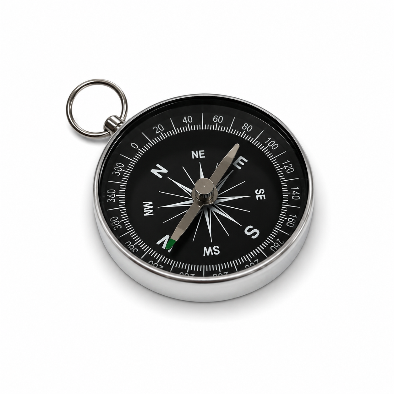 Компас магнитный туристический Compass в корпусе из нержавеющей стали Silver (C_G44-2)
