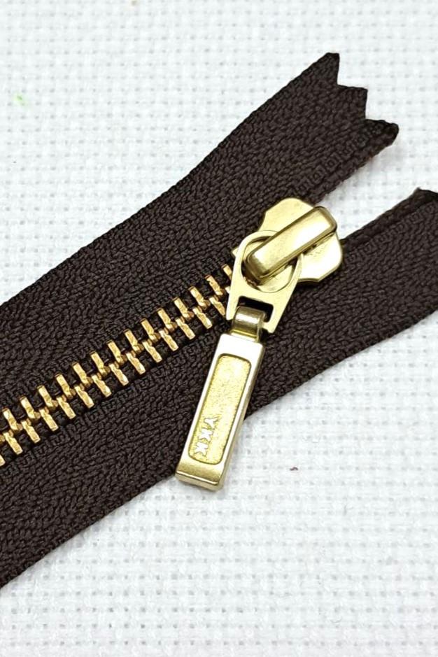 Молния YKK металлическая тип 5 18 см Коричневый 141/Золото (1665086708)