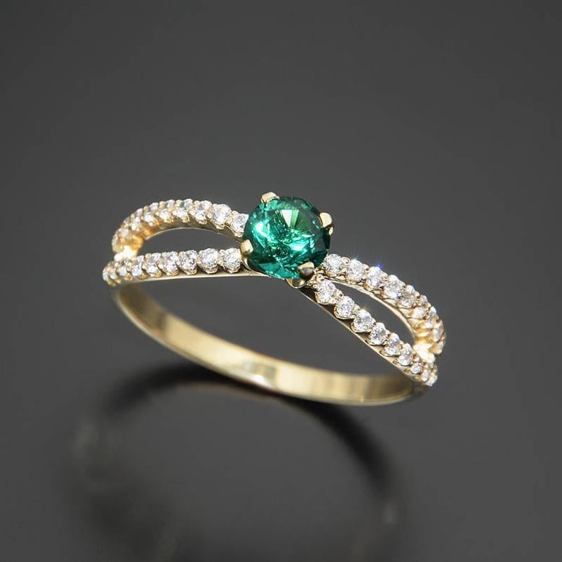 Каблучка золота з фіанітами (2249008590)