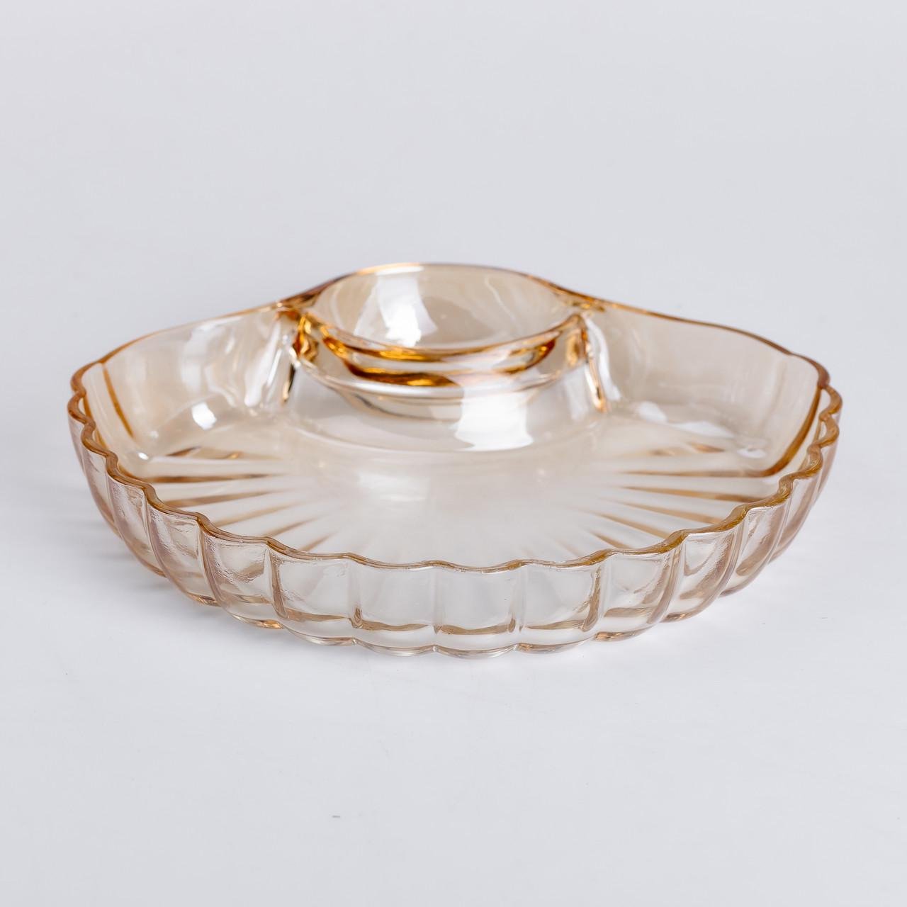 Блюдо для закусок фігурне із соусником 21х19х3 см Коричневий (HP-YH-1) - фото 4 Блюдо для закусок фігурне із соусником 21х19х3 см Коричневий (HP-YH-1) - фото 4