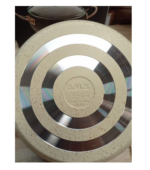 Каструля з кришкою OMS з антипригарним покриттям для газу без індукціі 4,5 л Айворі (3141-4,5-ivory) - фото 2 Каструля з кришкою OMS з антипригарним покриттям для газу без індукціі 4,5 л Айворі (3141-4,5-ivory) - фото 2