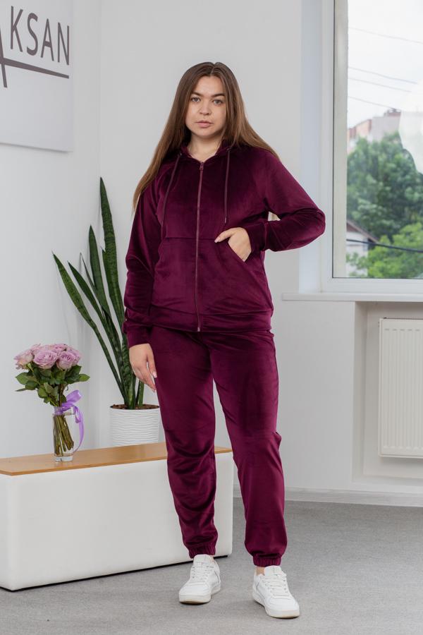Спортивний костюм жіночий AKSAN двійка 4XL Бордовий (23.1860_burgundy_54(4XL))