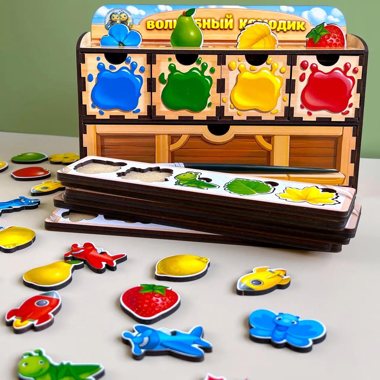 Игра сортер деревянная Ubumblebees Волшебный Комодик настольная - фото 8