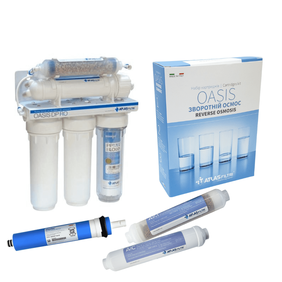 Набор картриджей Atlas Filtri для фильтра обратного осмоса OASIS DP - фото 3 Набор картриджей Atlas Filtri для фильтра обратного осмоса OASIS DP - фото 3