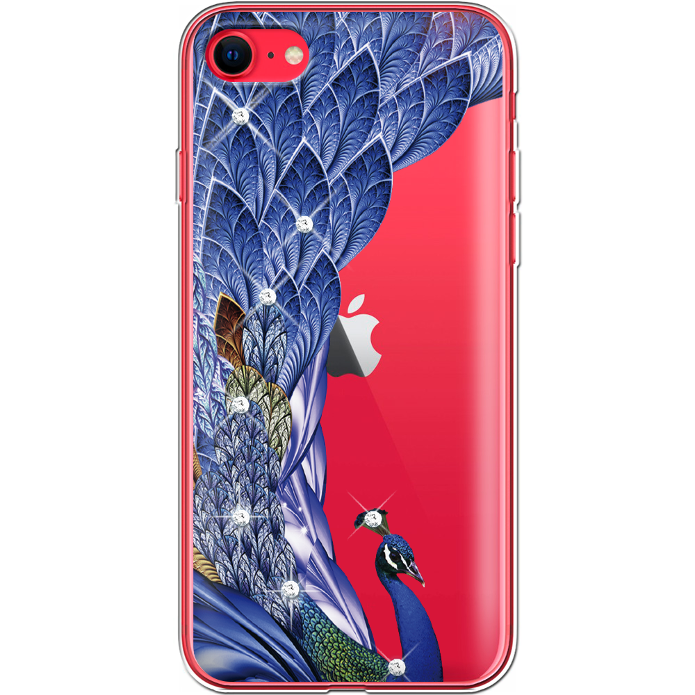 Чехол BoxFace Apple iPhone 7/8 SE  2020 Павлин со стразами Прозрачный силикон (26205-rs7-26205)
