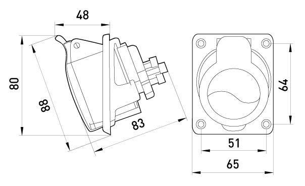 Силовая розетка E.NEXT 3P+PE 16А 400 В встроенная безвинтовая IP44 Красный (144S) - фото 2 Силовая розетка E.NEXT 3P+PE 16А 400 В встроенная безвинтовая IP44 Красный (144S) - фото 2