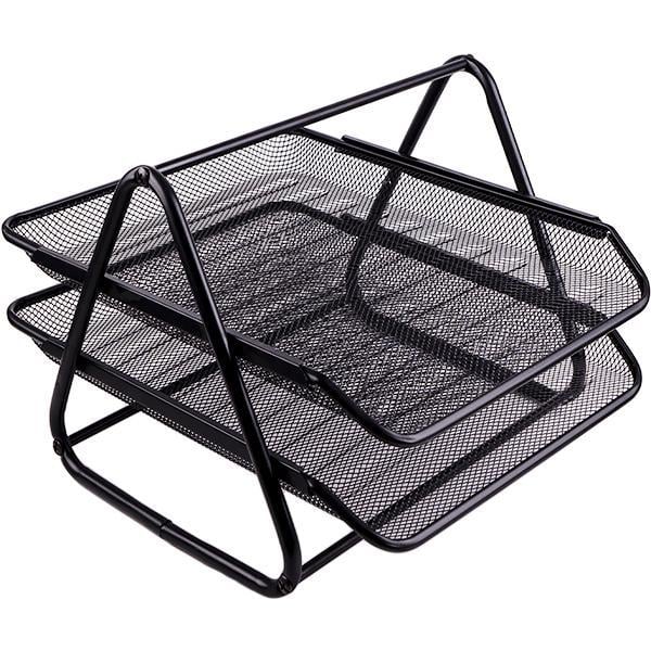 Лоток для бумаги 2 отделения металлический горизонтальный Черный (26025598) Лоток для бумаги 2 отделения металлический горизонтальный Черный (26025598)