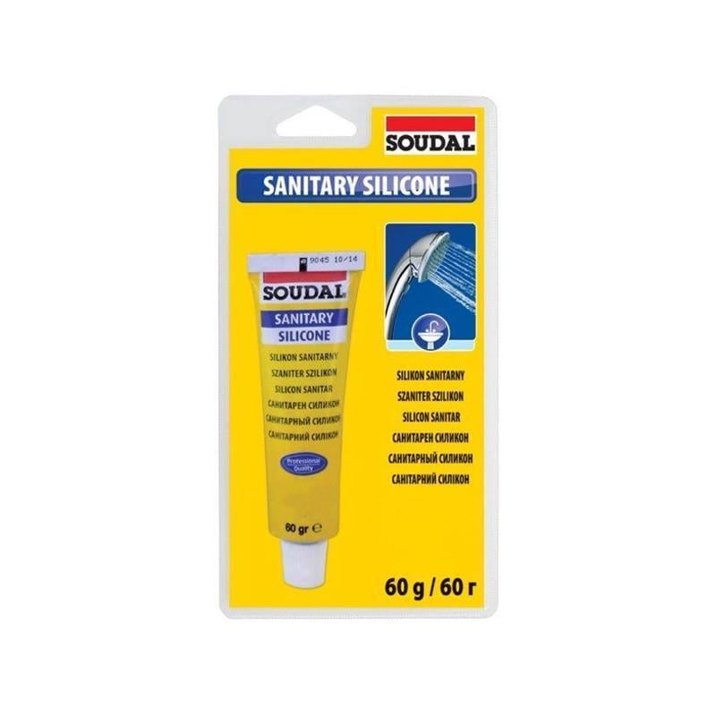 Герметик силіконовий Soudal санітарний 60 г Білий (000020000000020006)