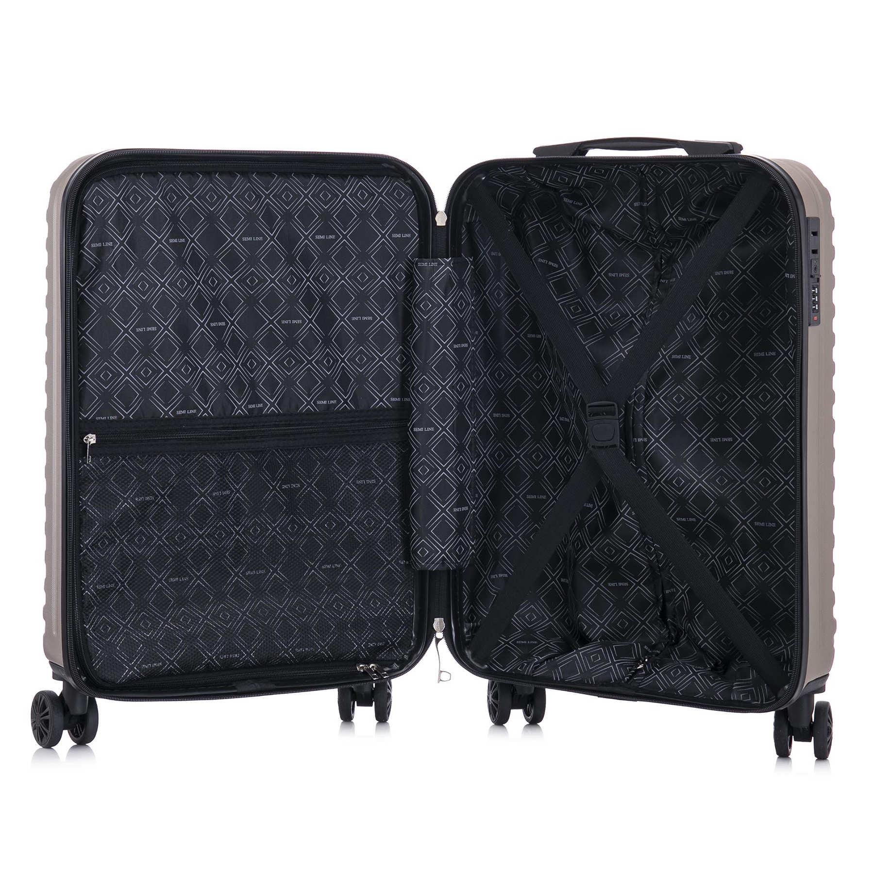 Чемодан малый ручная кладь SEMI LINE 20" ABS-пластик S Шампань (T5864-1) - фото 6