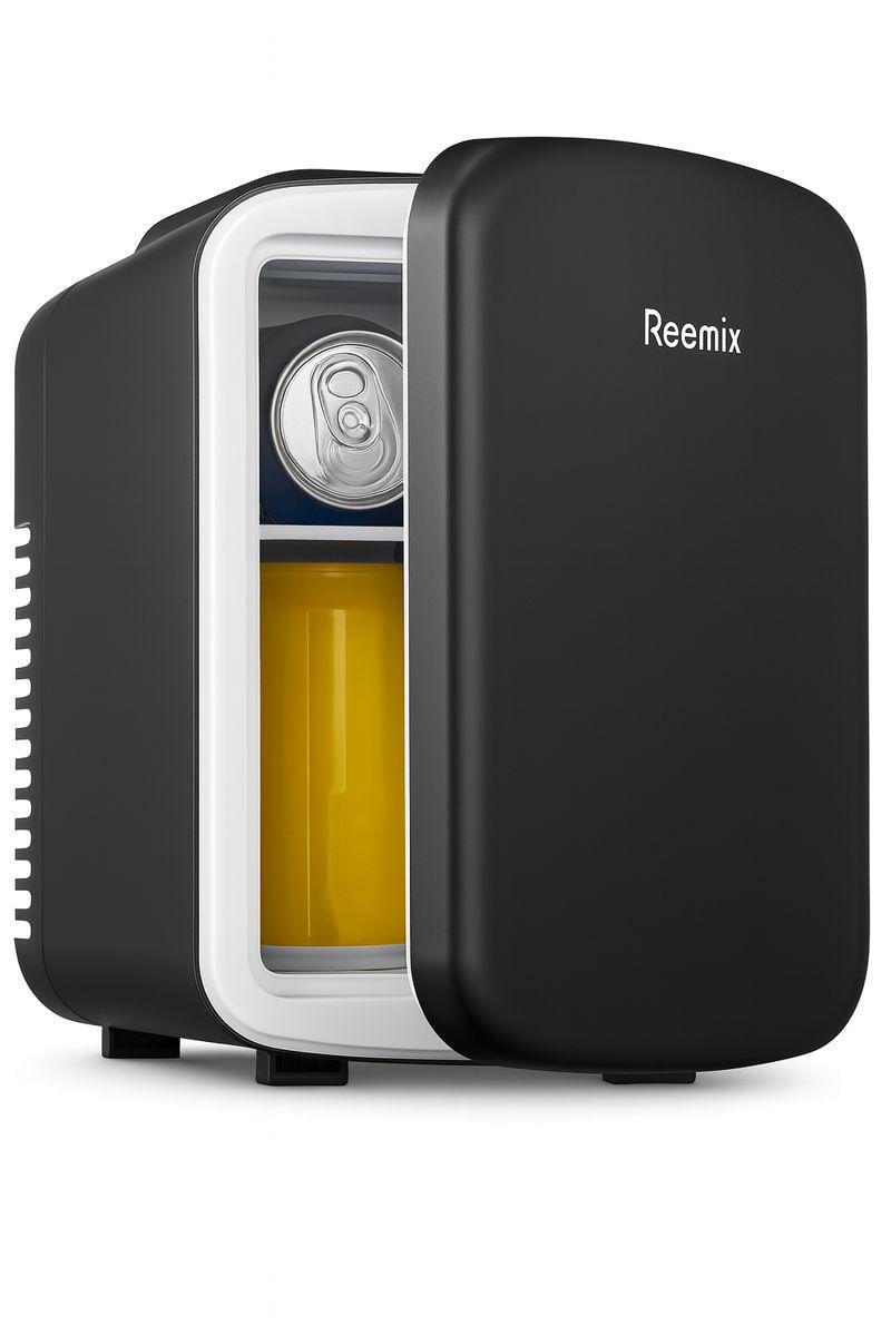 Холодильник мини Reemix 6 банок портативный охладитель/подогреватель для косметики напитков и еды 4 л Черный