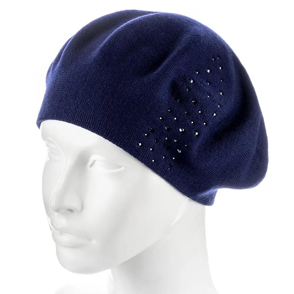 Берет женский Zolly ZH239 полушерстяной тонкой вязки двойной Синий (120742)