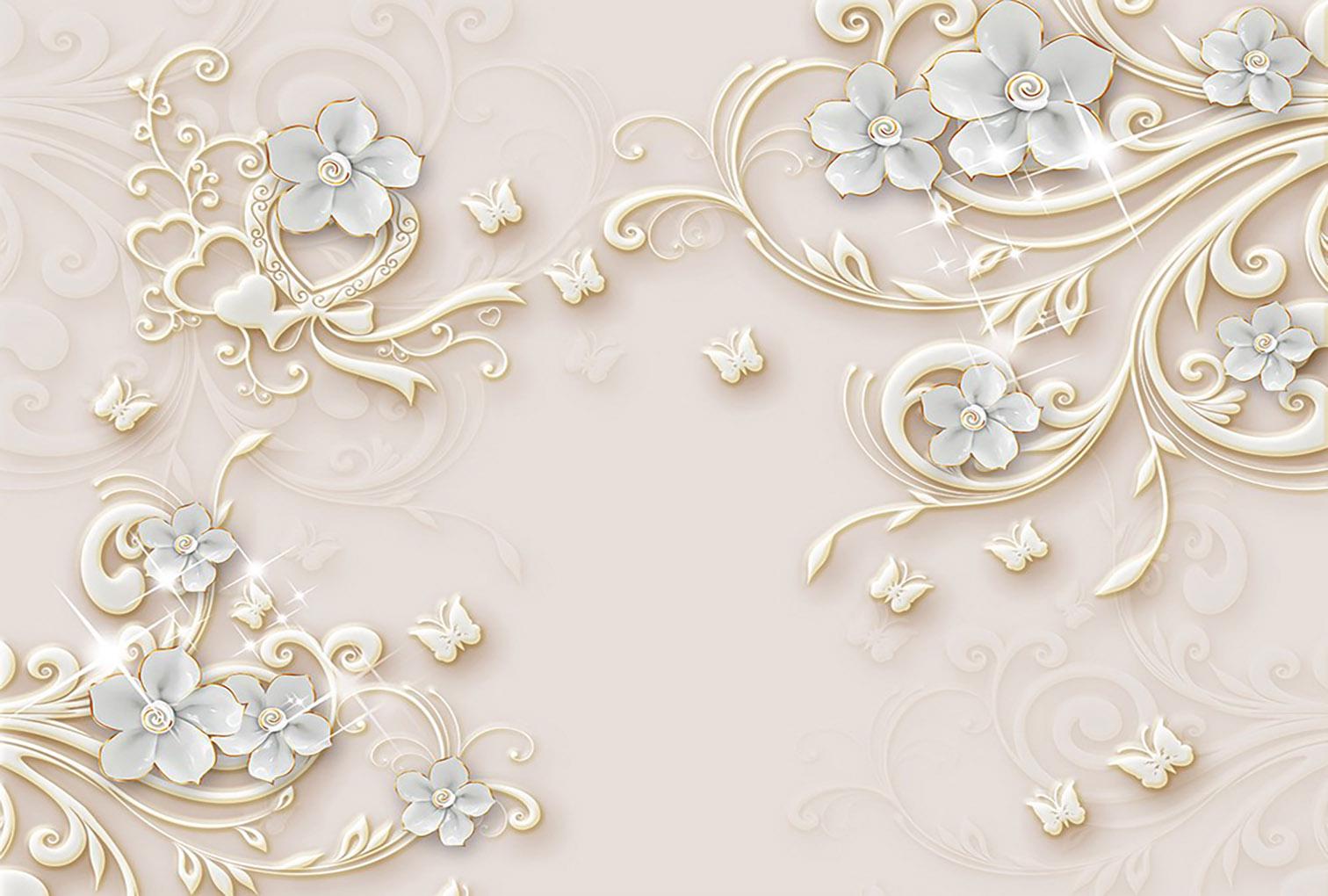 Фотообои WS Wallpaper Золотые цветы 392x270 (31365) Фотообои WS Wallpaper Золотые цветы 392x270 (31365)