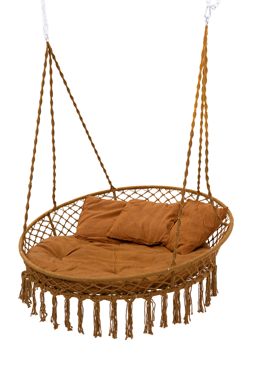 Качель круглая подвесная с подушкой WCG 140 см Коричневый (QNSW11BR1) - фото 4 Качель круглая подвесная с подушкой WCG 140 см Коричневый (QNSW11BR1) - фото 4
