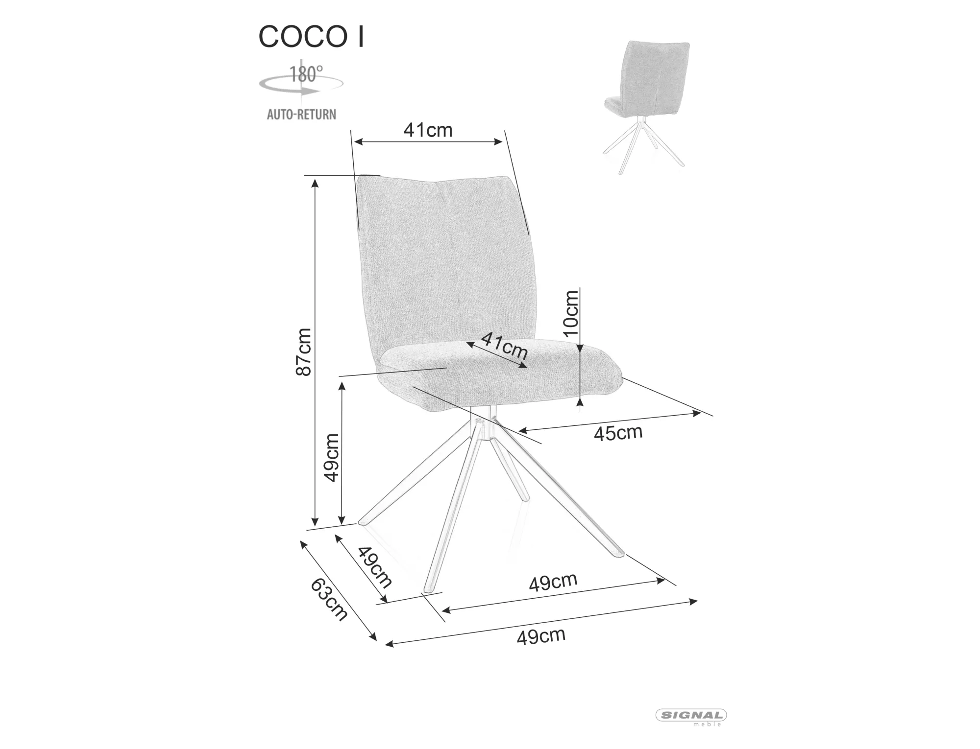 Стул кухонный Signal COCO I VARDO Черный/Бежевый (15348291) - фото 3