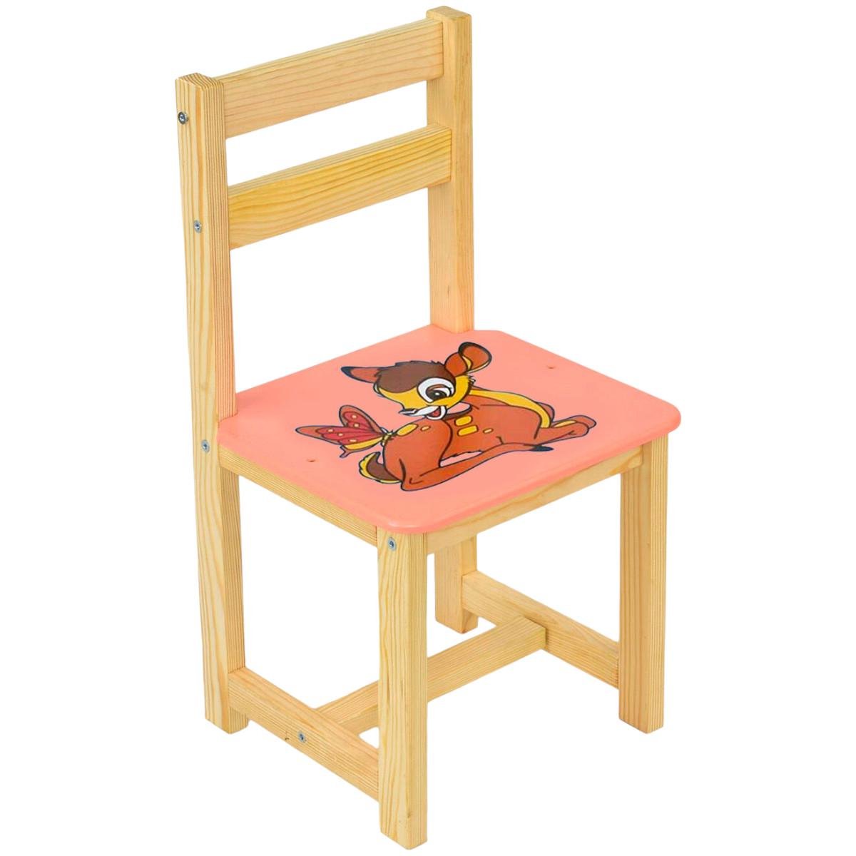 Стул деревянный детский Мася Оленя Бемби 54 см Розовый (4033)