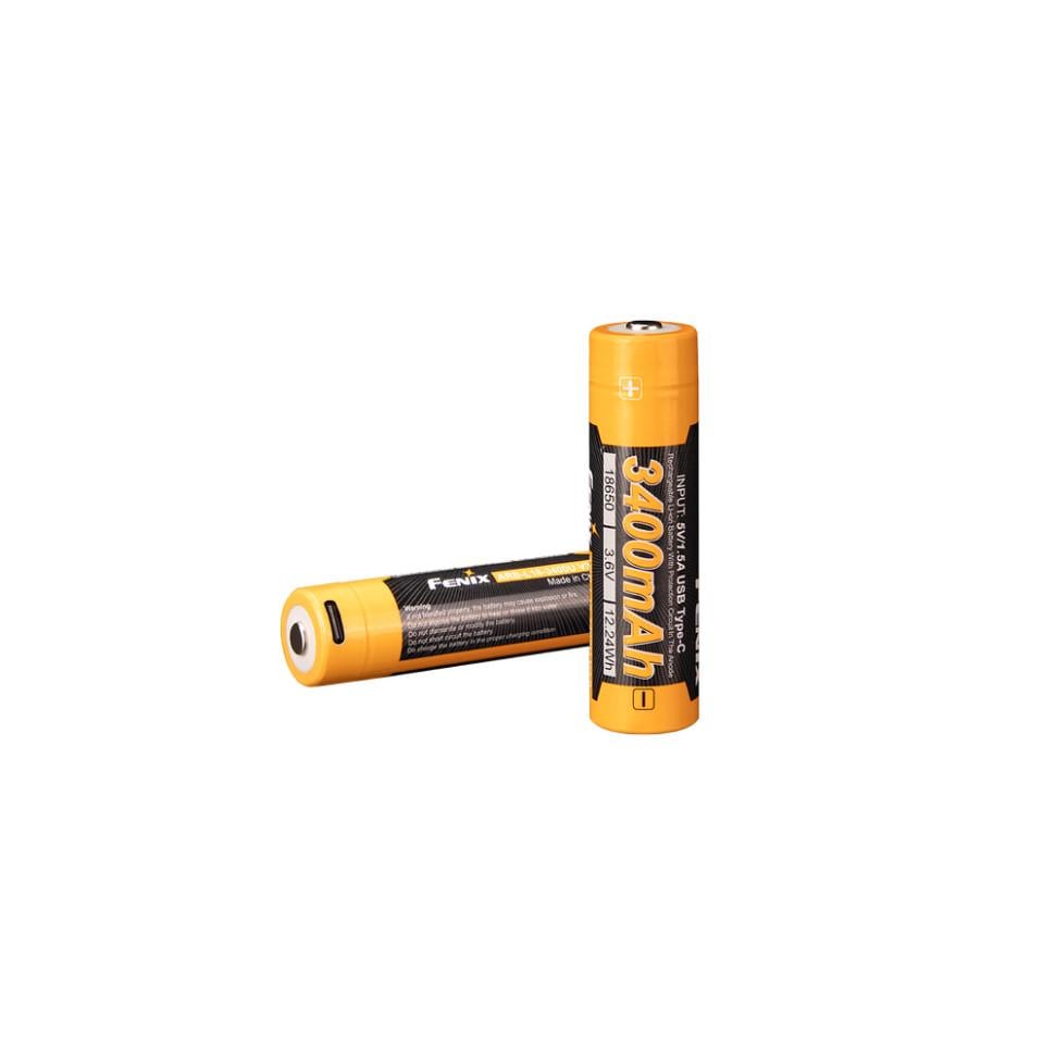 Аккумулятор Fenix Li-Ion 18650 ARB-L18-3400U-V30 3400 mAh 3,6V 500 циклов USB-C Orange (ARB-L18-3400U-V30) - фото 2