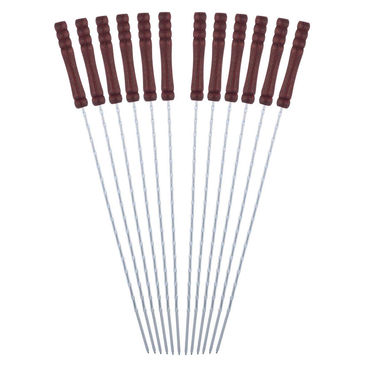 Набір шампурів Скаут KM-0744 з дерев'яною ручкою 38 см 12 шт. (3932905)