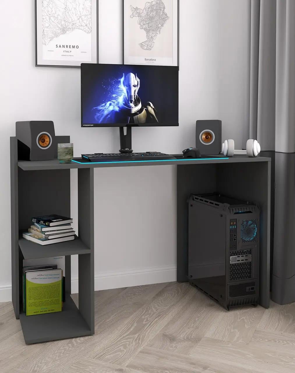 Компьютерный стол S-12 с полками 1200х870х520 мм Антрацит (31211092)