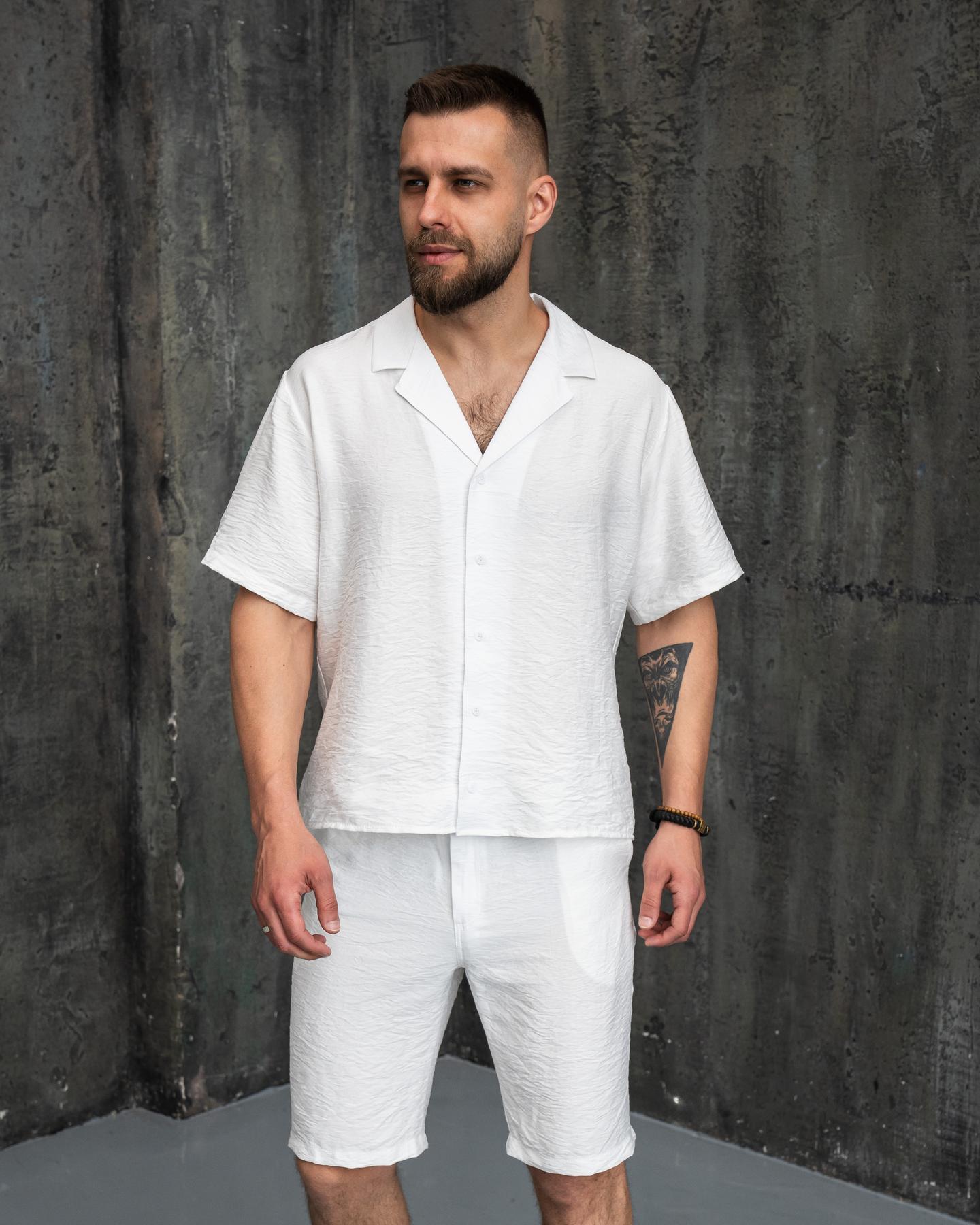 Костюм мужской Aero льняной XL Молочный (26375/3/3) - фото 2