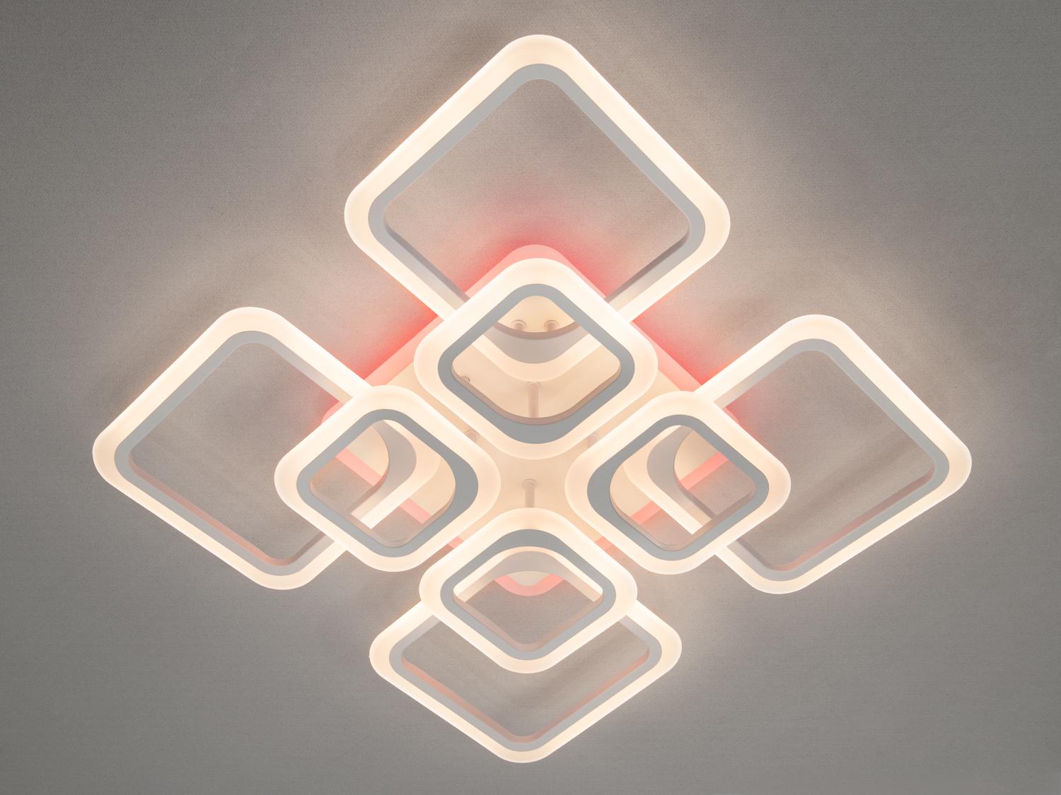 Люстра стельова LED з димером та підсвічуванням 145W (A8060/4+4WH 3col dim) - фото 4 Люстра стельова LED з димером та підсвічуванням 145W (A8060/4+4WH 3col dim) - фото 4