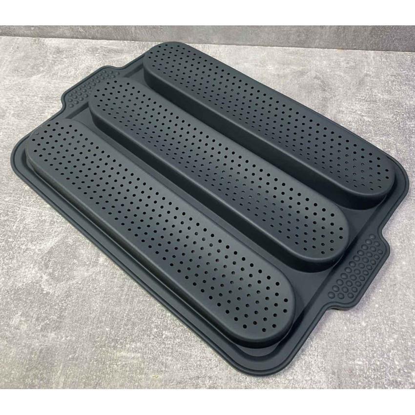 Форма силіконова для випікання хліба та багетів A-PLUS 1907 34,7х24,4х2,8 см Чорний (1692633257) - фото 3
