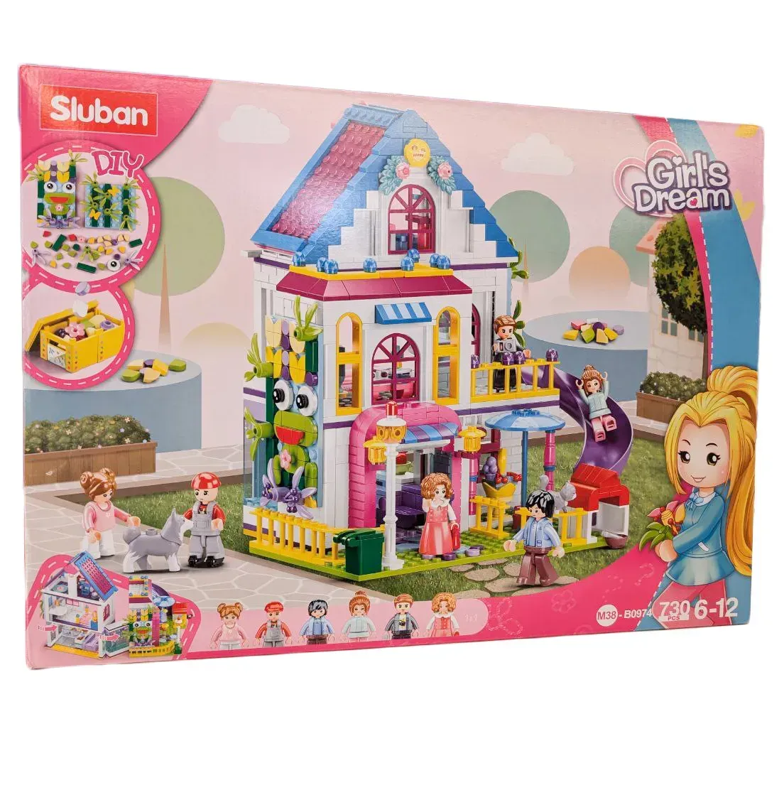 Конструктор Sluban Girl's dream Двухэтажный домик из пластика на 730 дет. Разноцветный (150-98-M38-B0974)
