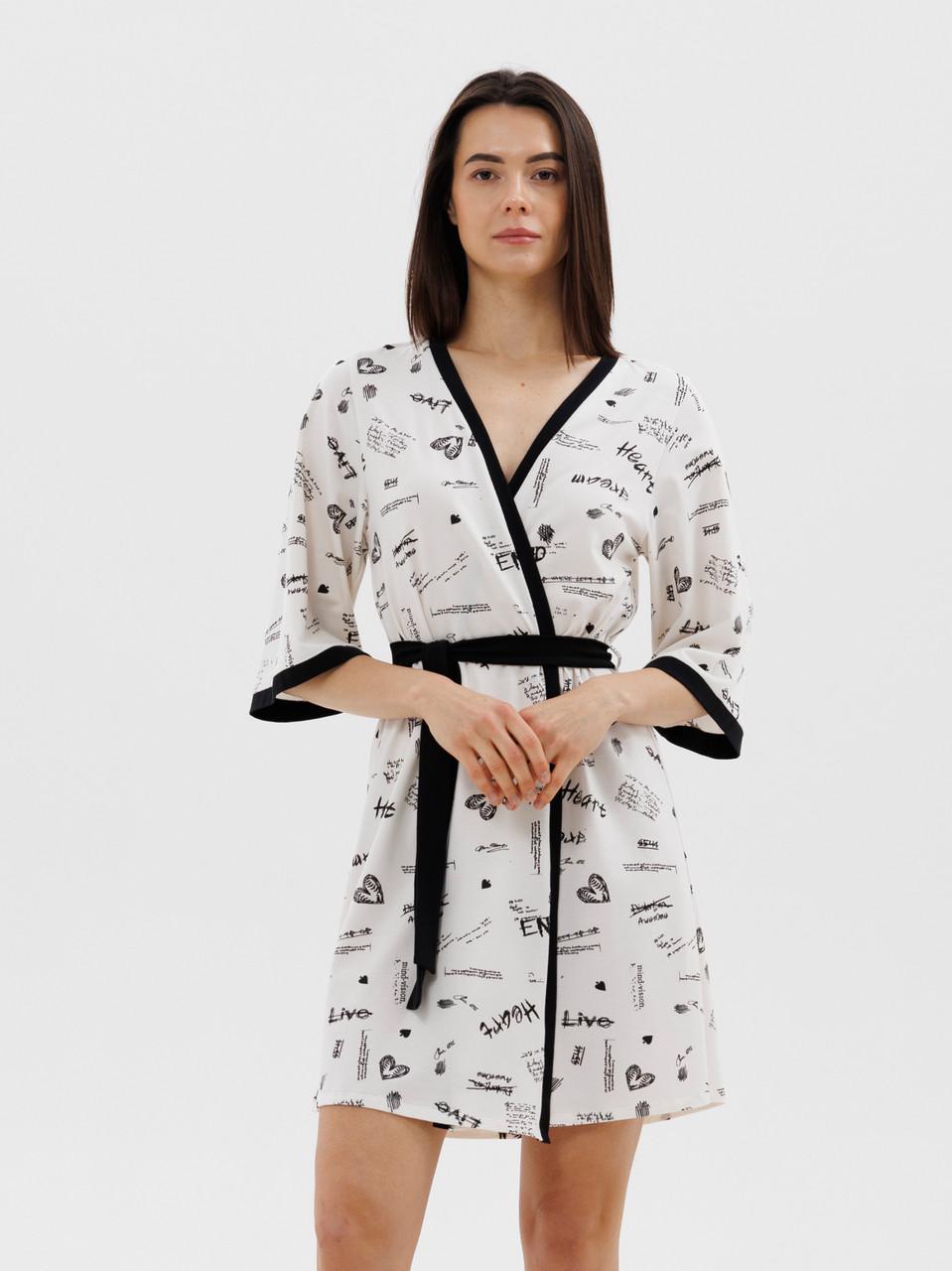 Халат жіночий Roksana бавовняний 3XL Білий (1770/16801)