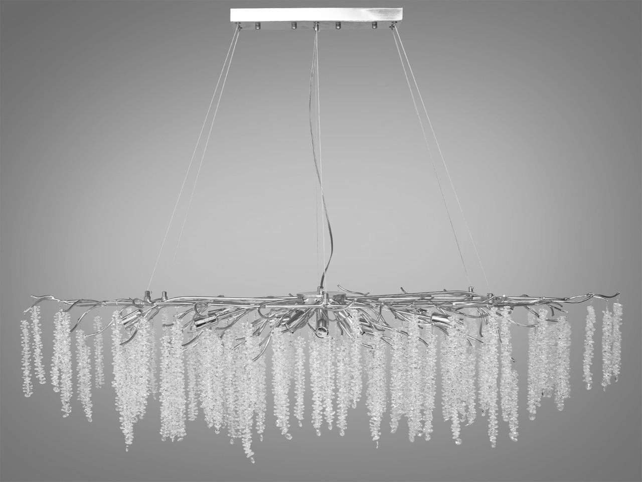Люстра хрустальная 605-L1500CH-LS Глициния вытянутой формы в гостиную Хром (2178305607)