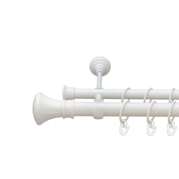 Карниз металевий Orvit Люксор дворядний гладка труба 25/19 мм 160 см Білий (1996301278)