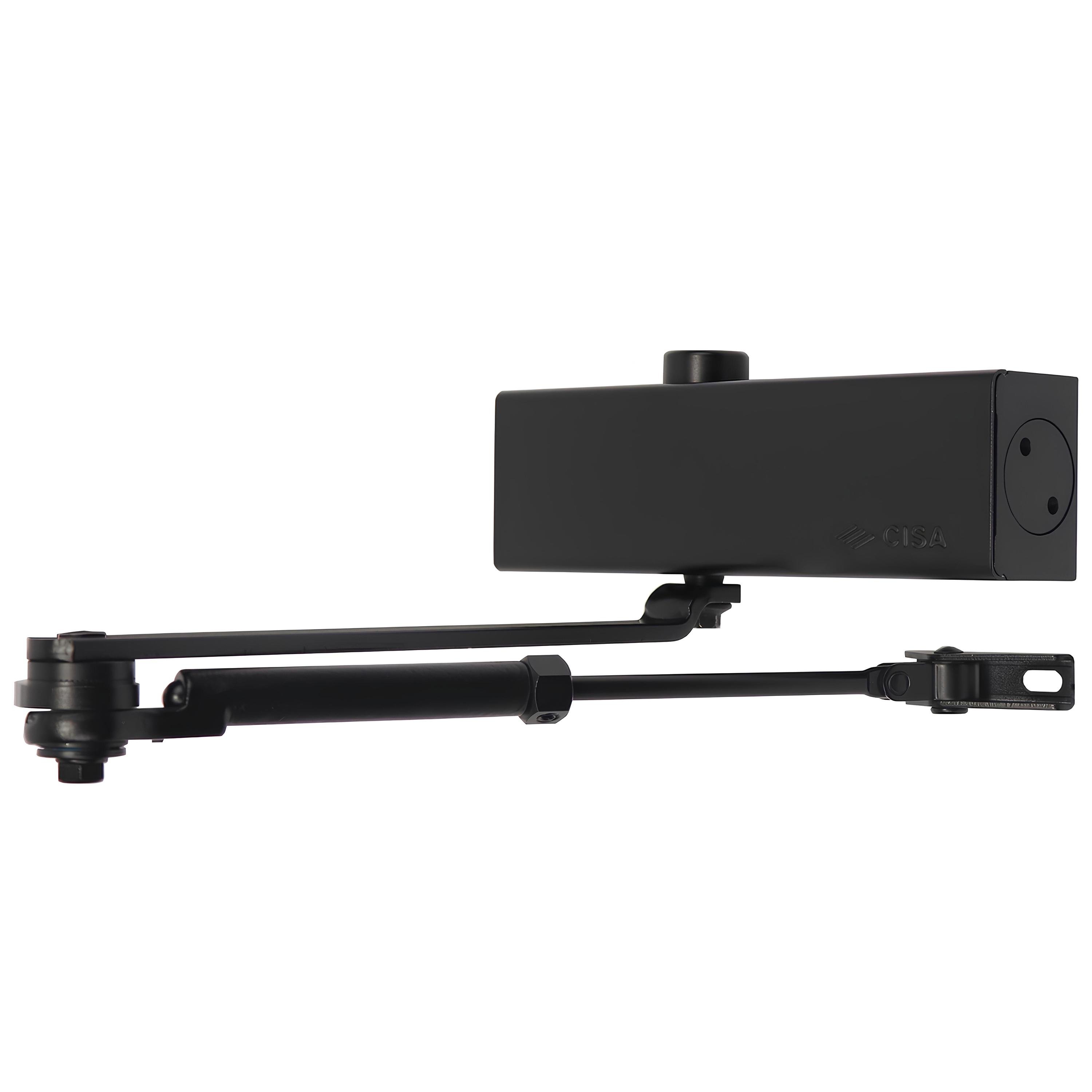 Доводчик Cisa C1611.05.0.90 Professional Plus2 BC STD HO с фиксацией до 120 кг Черный