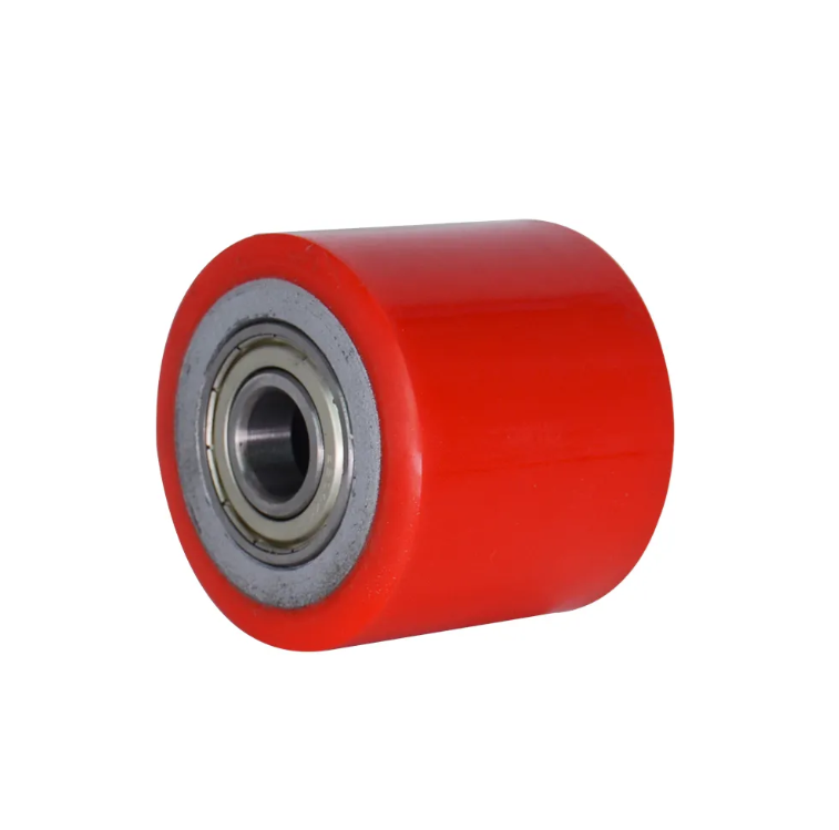 Ролик підвилочний PU 80х70 мм чавун/поліуретан з підшипником для гідравлічних візків/рокли (9058)