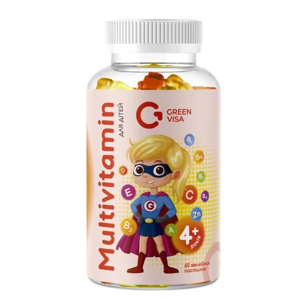 Витамины для детей Green Visa Multivitamin 4+ 60 жев. конфет Peach Orange Strawberry (000027826) Витамины для детей Green Visa Multivitamin 4+ 60 жев. конфет Peach Orange Strawberry (000027826)