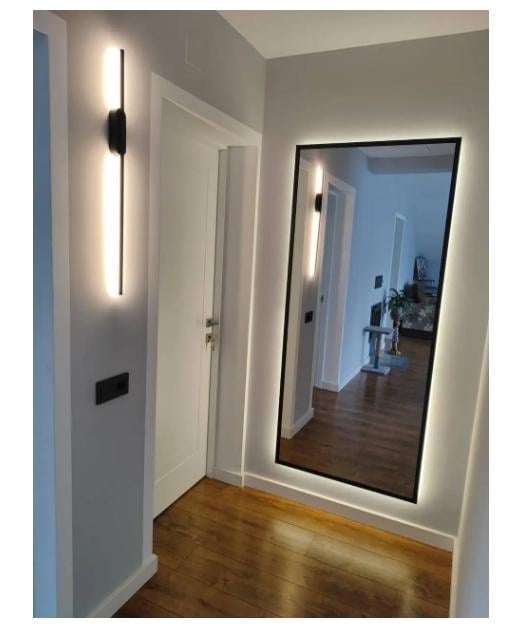 Дзеркало настінне з підсвіткою LED2290 в МДФ рамі 2000х800 мм Чорний (29464498) - фото 5