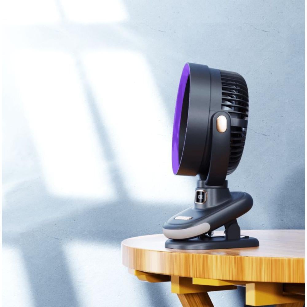 Вентилятор портативний настільний S6 3в1 2400mAh на прищіпці/з дисплеєм/з вбудованим акумулятором Grey ( S6 3in1) - фото 10