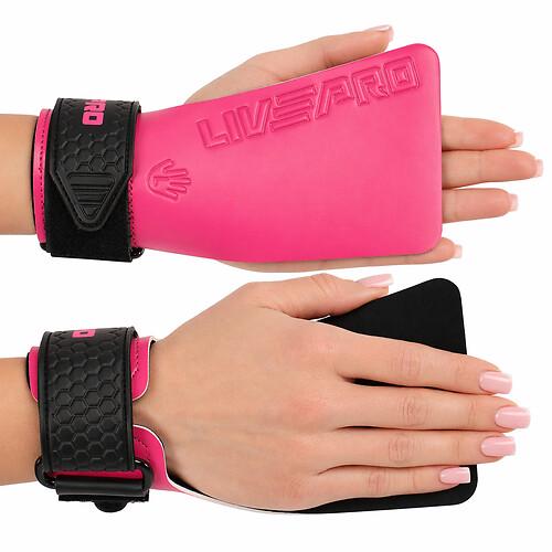 Накладки для подтягиваний и тяги LiveUp LIFTING GRIPS LP8758 M 130 г Розово-черный