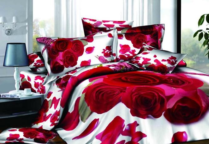 Комплект постельного белья Love You полуторный 3D Праздник STP670