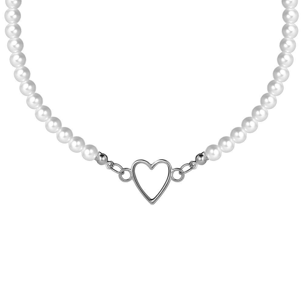 Кольє жіноче з кулоном Серце 14902 р. 42 Сріблястий із білим (4997058) - фото 3 Кольє жіноче з кулоном Серце 14902 р. 42 Сріблястий із білим (4997058) - фото 3