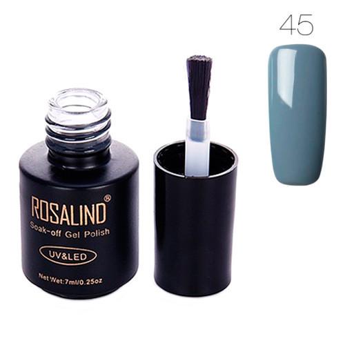 Гель-лак для ногтей маникюра Rosalind 7 мл шеллак для UV LED 45 Dark Grey (313101)
